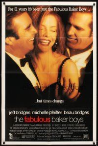 5p288 FABULOUS BAKER BOYS DS 1sh '89 Jeff & Beau Bridges, sexy Michelle Pfeiffer!