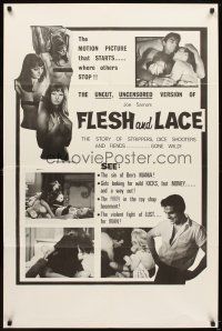 5p328 FLESH & LACE 1sh '64 Joe Sarno directed, Heather Hall, Judy Young, sexy images!