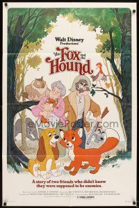 5p347 FOX & THE HOUND 1sh '81 two friends who didn't know they were supposed to be enemies!