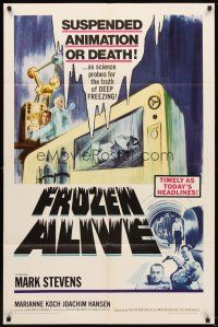 5p361 FROZEN ALIVE 1sh '66 cool German sci-fi/horror, suspended animation or death!