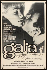 5p368 GALIA 1sh '66 Georges Lautner, Mireille Darc, Venantino Venantini, French sex!