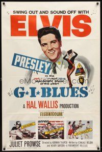 5p365 G.I. BLUES 1sh '60 swing out and sound off with Elvis Presley & sexy Juliet Prowse!