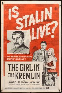 5p395 GIRL IN THE KREMLIN 1sh '57 Stalin's weird fetishism, strange rituals + Zsa Zsa Gabor!