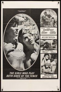 5p397 GIRL WITH HUNGRY EYES 1sh '67 Cathy Crowfoot, a girl who plays both sides of the fence!