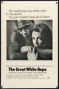5p423 GREAT WHITE HOPE 1sh '70 Jack Johnson boxing biography, Jane Alexander, James Earl Jones!