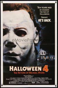5p430 HALLOWEEN 4 1sh '88 Ten years ago he changed Halloween. tonight Michael Myers is back!