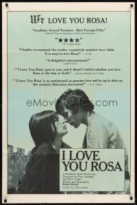 5p464 I LOVE YOU ROSA 1sh '72 directed by Moshe Mizrahi, Michael Bat-Adam, Levana Finkelstein!