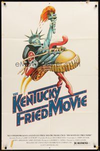 5p491 KENTUCKY FRIED MOVIE 1sh '77 John Landis directed comedy, wacky tennis shoe art!