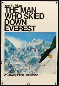 5p546 MAN WHO SKIED DOWN EVEREST 1sh '75 Yuichiro Miura, wild skiing image!