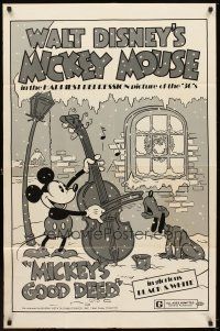 5p570 MICKEY'S GOOD DEED 1sh R74 Disney, Mickey Mouse plays carols on cello while Pluto sings!