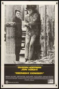 5p571 MIDNIGHT COWBOY x-rated 1sh '69 Dustin Hoffman, Jon Voight, John Schlesinger classic!