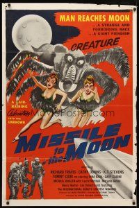 5p573 MISSILE TO THE MOON 1sh '59 giant fiendish creature, a strange and forbidding race!