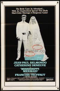 5p575 MISSISSIPPI MERMAID 1sh '70 Truffaut's La Sirene du Mississippi, Belmondo, Deneuve