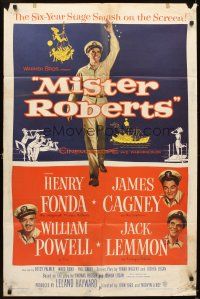 5p577 MISTER ROBERTS 1sh '55 Henry Fonda, James Cagney, William Powell, Jack Lemmon,John Ford