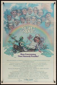 5p591 MUPPET MOVIE 1sh '79 Jim Henson, Drew Struzan art of Kermit the Frog & Miss Piggy!