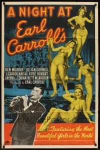 5p615 NIGHT AT EARL CARROLL'S 1sh '40 Ken Murray, Lillian Cornell, lots of sexy showgirls!