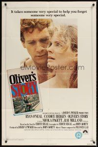 5p635 OLIVER'S STORY 1sh '78 romantic close-up of Ryan O'Neal & Candice Bergen!