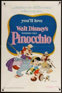 5p667 PINOCCHIO 1sh R78 Disney classic fantasy cartoon about a wooden boy who wants to be real!