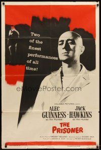 5p688 PRISONER 1sh '55 Jack Hawkins accuses bald Cardinal Alec Guinness of treason!