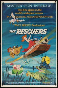 5p714 RESCUERS 1sh '77 Disney mouse mystery adventure cartoon from the depths of Devil's Bayou!