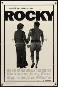 5p738 ROCKY 1sh '76 boxer Sylvester Stallone w/Talia Shire, boxing classic!