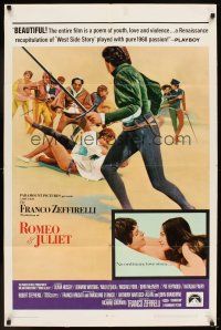 5p742 ROMEO & JULIET style B 1sh '69 Franco Zeffirelli's version of William Shakespeare's play!