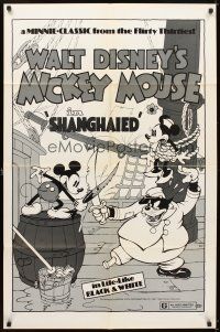 5p778 SHANGHAIED 1sh R74 cool art of Mickey Mouse dueling Pegleg Pete w/swordfish!