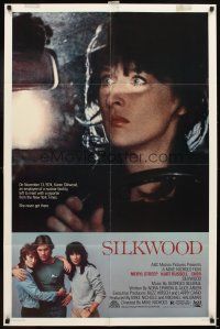 5p791 SILKWOOD 1sh '83 Meryl Streep, Cher, Kurt Russell, directed by Mike Nichols!