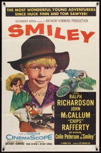5p799 SMILEY 1sh '57 Ralph Richardson, John McCallum, close-up of freckled Colin Petersen!
