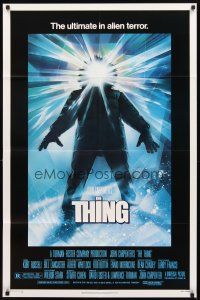 5p895 THING 1sh '82 John Carpenter, cool sci-fi horror art, the ultimate in alien terror