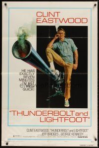5p901 THUNDERBOLT & LIGHTFOOT style C 1sh '74 artwork of Clint Eastwood with HUGE gun by McGinnis!