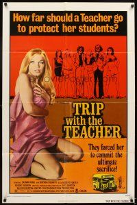 5p919 TRIP WITH THE TEACHER 1sh '74 super sexy Brenda Fogarty goes too far for her students!