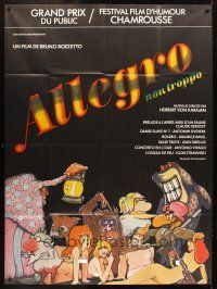 5r434 ALLEGRO NON TROPPO French 1p '77 Bruno Bozzetto, great wacky sexy cartoon artwork!