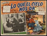 5r054 ALL THAT HEAVEN ALLOWS Mexican LC '55 Jane Wyman, Rock Hudson, Contreras fireplace art!