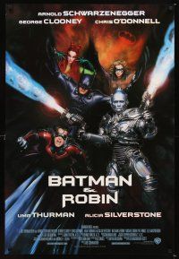 5w094 BATMAN & ROBIN int'l 1sh '97 Clooney, Schwarzenegger, Silverstone, Uma Thurman!