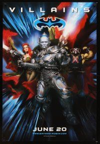 5w093 BATMAN & ROBIN advance DS 1sh '97 villains Arnold Schwarzenegger & sexy Uma Thurman!
