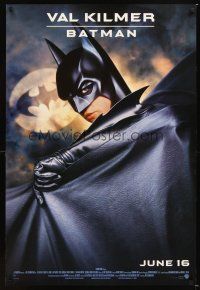 5w107 BATMAN FOREVER advance 1sh '95 cool image of Val Kilmer as Batman!