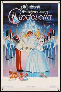 5w189 CINDERELLA 1sh R87 Walt Disney classic romantic musical fantasy cartoon, great art!