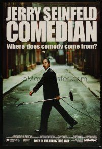 5w201 COMEDIAN 1sh '02 great image of Jerry Seinfeld walking across street with microphone!