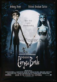 5w207 CORPSE BRIDE advance DS 1sh '05 Tim Burton stop-motion animated horror musical!