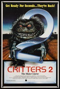 5w213 CRITTERS 2 1sh '88 wacky art, The Main Course, get ready for seconds, they're back!