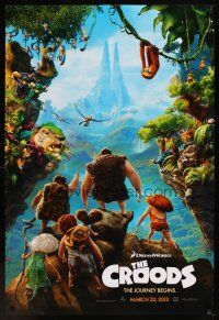 5w215 CROODS advance DS 1sh '13 cool image from CG prehistoric adventure comedy!