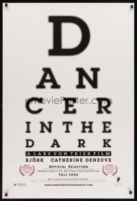 5w228 DANCER IN THE DARK teaser DS 1sh '00 directed by Lars von Trier, Bjork, cool eye chart design!