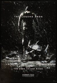 5w234 DARK KNIGHT RISES teaser DS 1sh '12 the legend ends, cool image of broken mask in the rain!