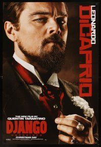 5w258 DJANGO UNCHAINED teaser DS 1sh '12 cool close-up image of Leonardo DiCaprio!