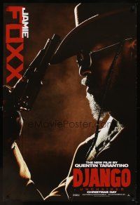 5w257 DJANGO UNCHAINED teaser DS 1sh '12 cool close-up image of Jamie Foxx in title role!
