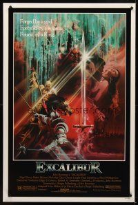 5w285 EXCALIBUR 1sh '81 John Boorman, cool medieval fantasy artwork by Bob Peak!