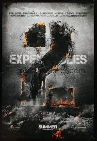 5w291 EXPENDABLES 2 teaser DS 1sh '12 great image of tough-guy Sylvester Stallone!