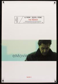 5w430 INSIDER DS advance 1sh '99 Christopher Plummer, cool image of Al Pacino!