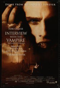 5w432 INTERVIEW WITH THE VAMPIRE advance DS 1sh '94 fanged Tom Cruise, Brad Pitt, Anne Rice!